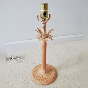 Vintage Hollywood Regency Peach/Green Palm Lamp